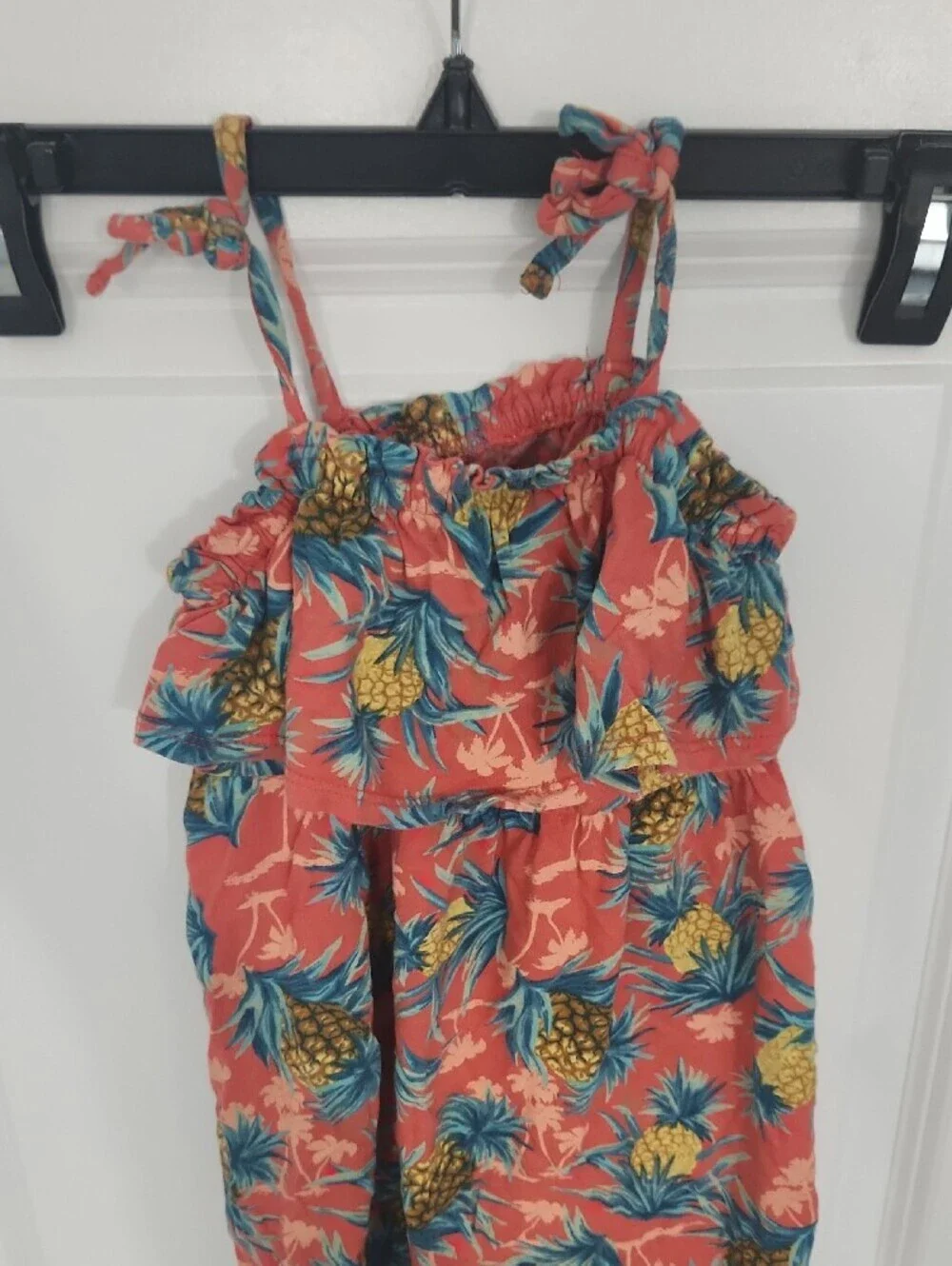 Coral Pineapple Print Sundress